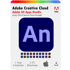 Adobe Animate 2025 – 1 Year Subscription for Mac (2 Devices)