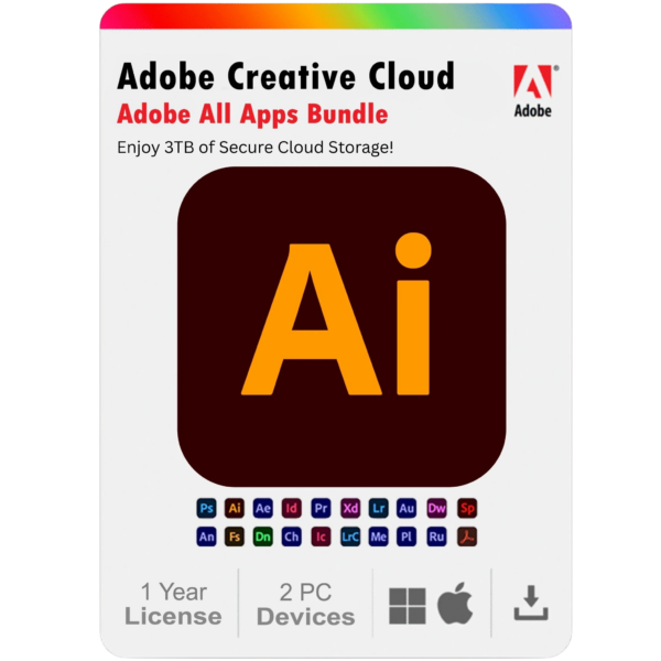 Adobe Illustrator 2025 1 Year Subscription For Windows And Mac 2PC