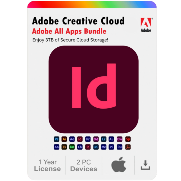 Adobe InDesign 2025 1-Year Subscription for Mac (2 Devices)