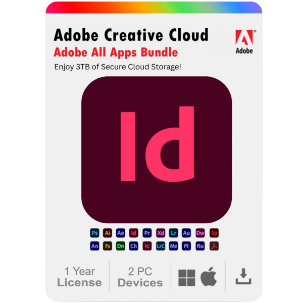 Adobe InDesign 2025 1 Year Subscription For Windows And Mac 2PC